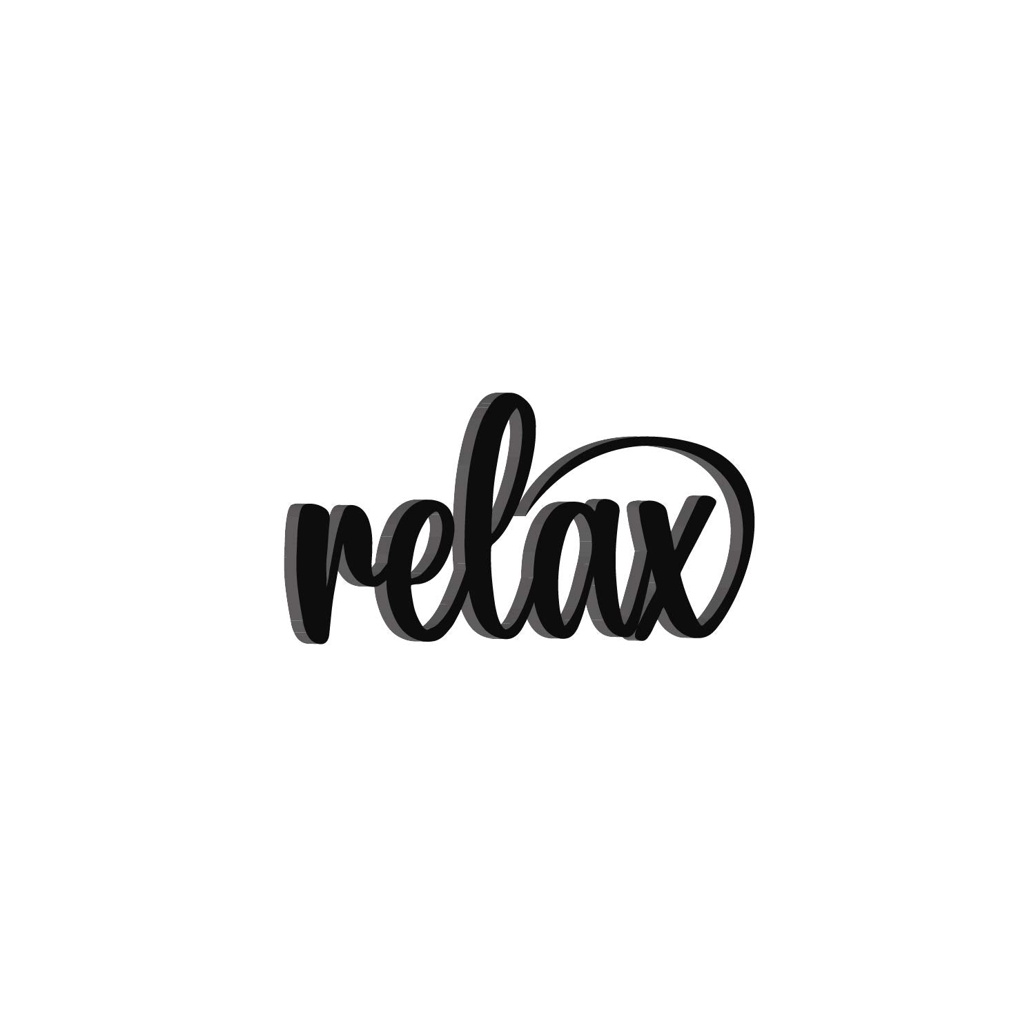 eCraftIndia Relax Black Engineered Wood Wall Art Cutout, Ready to Hang Home Decor